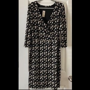 NWT - Ann Taylor Midi Houndstooth Dress - L